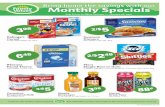 Bring ome te savings wit our Montly Specials