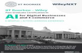 IIT Roorkee – Wiley 3RVW *UDGXDWH &HUWL 4FDWLRQ LQ AI …