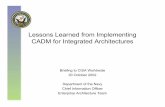 CADM for Integrated Architectures Lessons Learned from ...