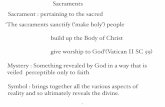 Sacraments ‘The sacraments sanctify ‘make holy’ people