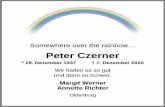 Somewhere over the rainbow… Peter Czerner
