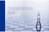 Common errors in Audit - WIRC-ICAI