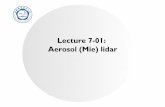 Lecture 7-01: Aerosol (Mie) lidar