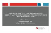 FRAUD ON THE U.S. TRADEMARK OFFICE: DOES IT MATTER …