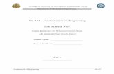 CS-114 - Fundamental of Programing Lab Manual # 07