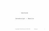 Lecture JavaScript –Basics