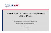 What Next? Climate Adaptation After Paris