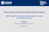 Online Training Session for Cabo Verde Private Sector