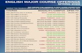ENGLISH MAJOR COURSE OFFERINGS