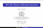 MA-108 Ordinary Di erential Equations