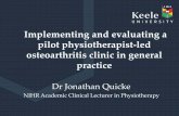 Implementing and evaluating a pilot physiotherapist-led ...