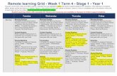 Remote learning Grid - Week 1 Term 4 - Stage 1 - Year 1