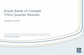 Royal Bank of Canada Third Quarter Results