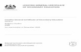 LESOTHO GENERAL CERTIFICATE OF SECONDARY EDUCATION
