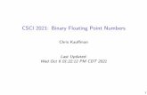 CSCI 2021: Binary Floating Point Numbers