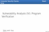 Vulnerability Analysis (IV): Program Verification