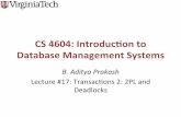 CS 4604: Introducon to Database Management Systems