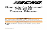 Operator’s Manual PB-2520 Power Blower