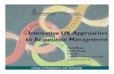 Innovative UK Approaches to Acquisition Management