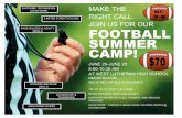 LIMITED FORM TACKLING JOIN US FOR OUR FOOTBALL SUMMER CAMP!