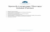 Speech-Language Therapy Intake Packet