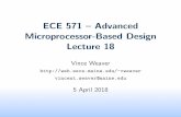 ECE 571 { Advanced Microprocessor-Based Design Lecture 18