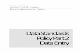 Data Standards Policy Part 2 Data Entry