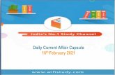 Daily Current Affair Capsule 16th February 2021