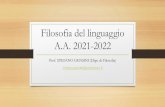 Filosofia del linguaggio A.A. 2021-2022