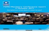 FORS Members’ Conference report 17 October 2017