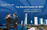 Securely Yours LLC Top Security Topics for 2013