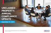UNCLAIMED PROPERTY: ANNUAL COMPLIANCE UPDATE