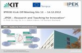 „IPEK – Research and Teaching for Innovation“