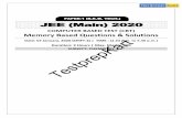 PAPER-1 (B.E./B. TECH.) JEE (Main) 2020