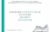 ENGLISH LITERATURE & CULTURE 2018/2019 [TANDEM]