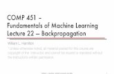 COMP 451 – Fundamentals of Machine Learning Lecture 22 ...