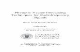 Photonic Vector Processing Techniques for Radiofrequency ...