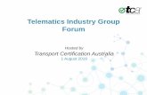 Telematics Industry Group Forum - TCA