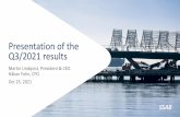 Presentation of the Q3/2021 results