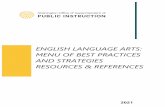 ENGLISH LANGUAGE ARTS: MENU OF BEST PRACTICES AND ...