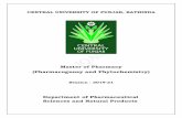 Master of Pharmacy (Pharmacognosy and Phytochemistry)
