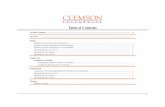Table of Contents - media.clemson.edu
