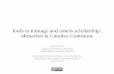 tools to manage and assess scholarship: altmetrics ...
