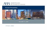 Investor Presentation 12312020 - American Business Bank