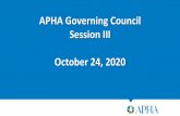 Governing council session 3 powerpoint - APHA