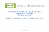 PROGRAMME QUALITY HANDBOOK 2018-2019 HNC Enhanced …