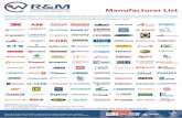 Manufacturer List - R&M Electrical Group