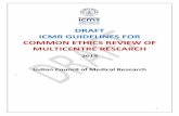 DRAFT ICMR GUIDELINES FOR COMMON ETHICS REVIEW OF ...