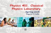 Physics 401. Classical Physicsl Laboratory.
