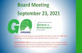 Board Meeting September 23, 2021